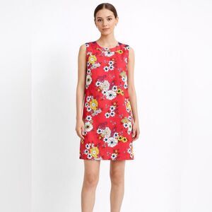 Modcloth Floral Sleeveless Mini Dress Red XS